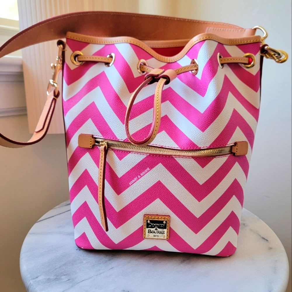 SOLD. NWOT. Dooney & Bourke. Chevron Drawstring Pink